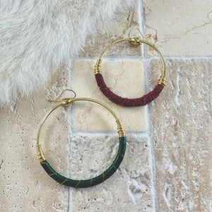 Medium Leather Hoops